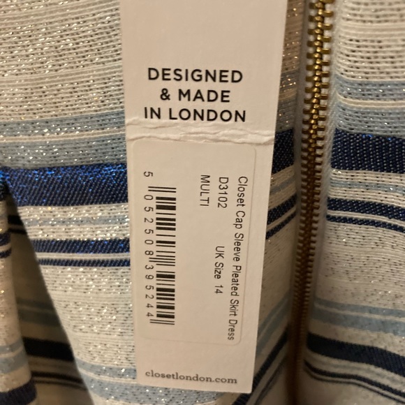 White/ Blue new Closet of London dress - Picture 4 of 5